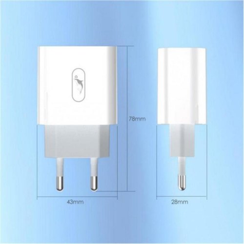 Мережевий зарядний пристрій SkyDolphin SC20, 2xUSB, 3A, PD/QC3.0, White (SDMZP-000121)