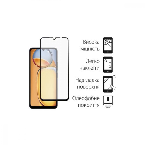 Захисне скло Dengos для Xiaomi Redmi 13C 4G, Full Glue, Black (DG-TGSCP-04)