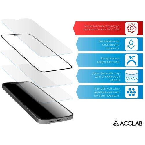 Захисне скло ACCLAB Full Glue для Apple iPhone 15 Pro Black (1283126575389)