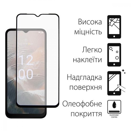 Захисне скло Dengos для Nokia C32, Full Glue, Black (TGFG-306)