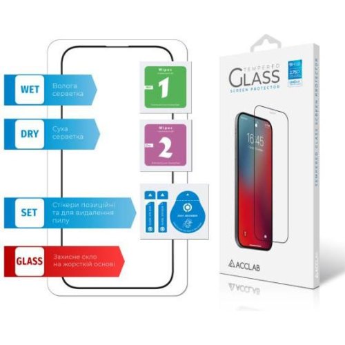 Захисне скло ACCLAB Full Glue для Apple iPhone 16 Pro Black (1283126593277)