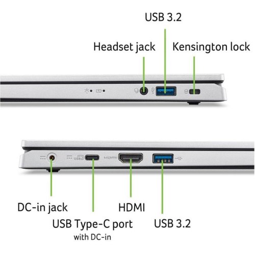 Ноутбук Acer Extensa EX215-34 15.6 FHD IPS, Intel P N200, 8GB, SSD 512GB, UMA, Lin, сріблястий (NX.EHTEU.006)