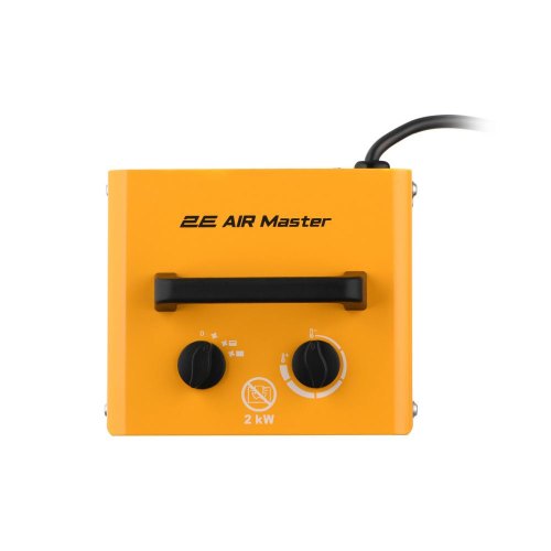 Теплова гармата електрична 2E Ceramic, 2кВт, 20м.кв., 142м.куб/год, керамічний нагрівальний елемент (PTC), жовта (2E-AHC2000S)