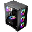 Корпус 1stPlayer X2-M-4F2(AP), без блоку живлення, чорний