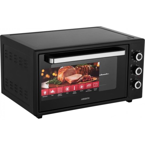 Піч електрична ARDESTO, 48л, 1600Вт, механічне керування, конвенція, рожен, чорна (MEO-F48RCB)
