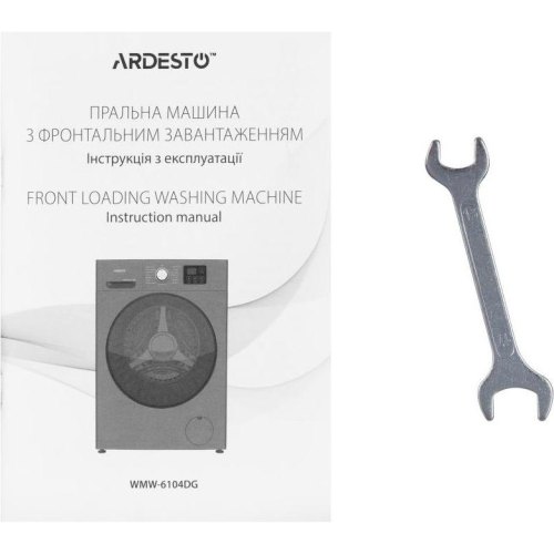 Пральна машина фронтальна ARDESTO Black Mars, 6кг, 1200, А+++, 46.5см, дисплей, інвертор, сіра (WMW-6105DGBI)