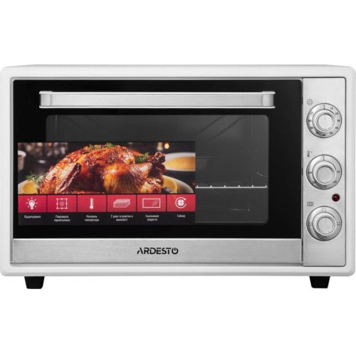 Піч електрична ARDESTO, 60л, 2000Вт, механічне керування, подвійне скло, біла (MEO-F60W)