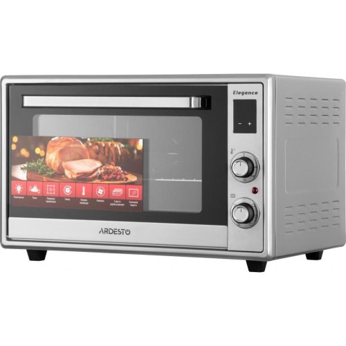 Піч електрична ARDESTO Elegance, 60л, 2000Вт, конвенція, подвійне скло, рожен, сіра (MEO-F60RCEL)
