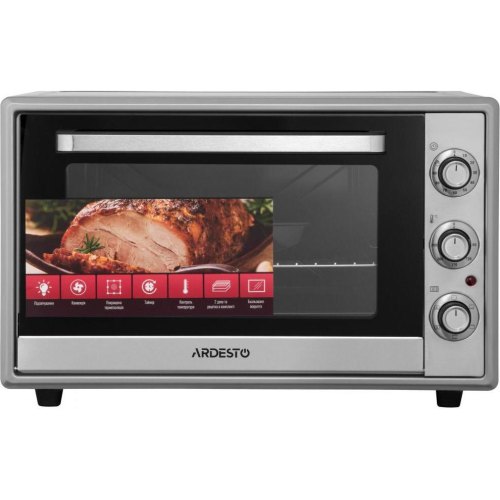 Піч електрична ARDESTO, 60л, 2000Вт, механічне керування, конвекція, подвійне скло, сіра (MEO-F60CDG)
