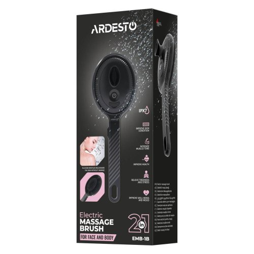 Щітка-масажер електрична ARDESTO EMB-1B, для обличчя та тіла, акумулятор, USB Type-C , 4 режими, чорна