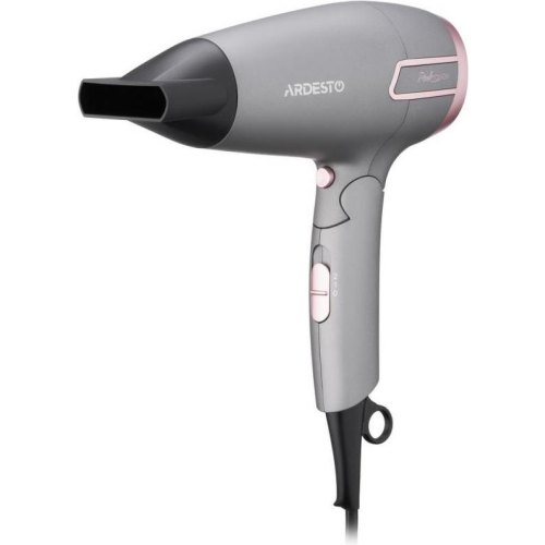 Фен Ardesto Pink Touch, 2000Вт, 2 швидкості, 2 температурних режими, складана ручка, сірий/рожевий (HD-R350PT)