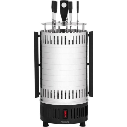 Електрошашличниця Ardesto VEG-HY1000, 900Вт, 5 шампурів, обертання 360 градусів, U-подібні нагрівачі, алюмінієвий кожух