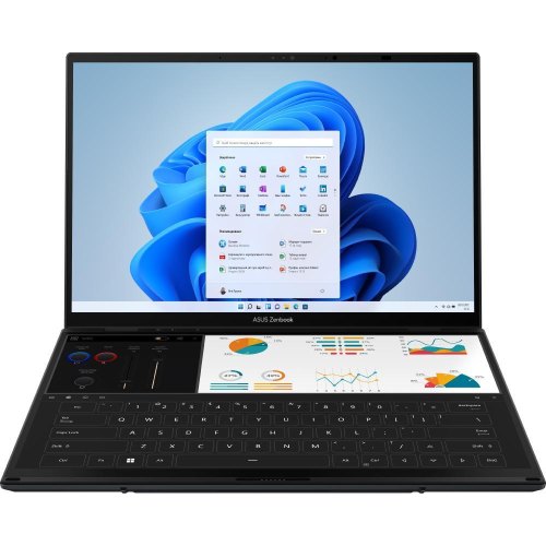Ноутбук ASUS Zenbook Duo UX8406MA-QL104W 14 FHD OLED, Intel Ultra 9 185H, 32GB, SSD 2TB, UMA, Win11, сірий (90NB12U1-M00N80)