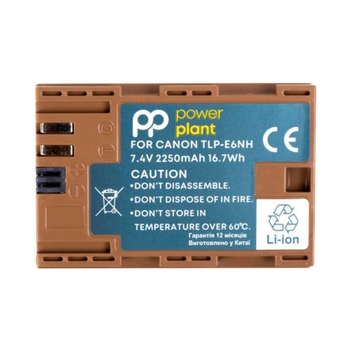 Акумулятор PowerPlant для Canon TLP-E6NH, 2250mAh, кабель USB Type-C (CB970889)