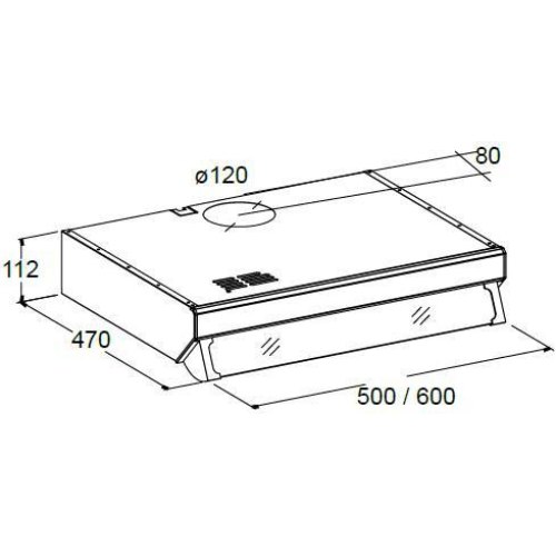 Витяжка пласка Cata F 2060 bk, 60см, 350м.куб/год, чорна (02011408)