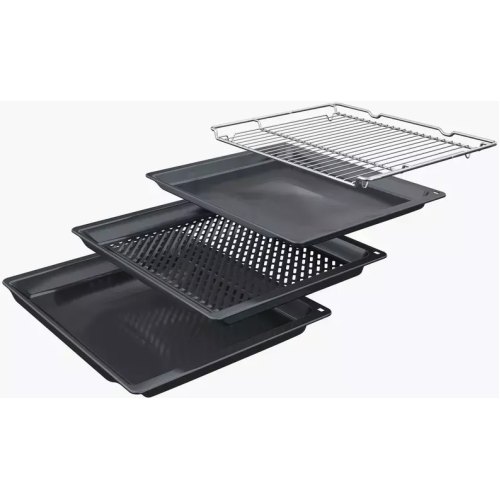 Духова шафа електрична Bosch HBG572ES3, 71л, A+, дисплей, конвекція, піроліз, телескопічні направляючі, нержавіюча сталь