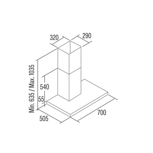 Витяжка T-подібна Cata Legend 700 x, 70см, 1065 м.куб/год, нержавіюча сталь (02021306)