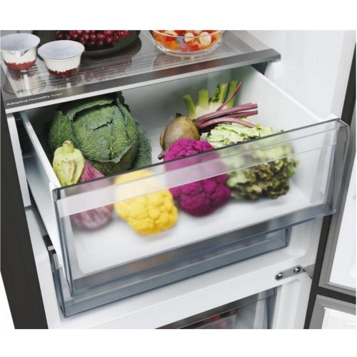 Холодильник Candy CNCQ2T620EB, з нижньою морозильною камерою, холодильник 289л, морозильна камера 120л, 2 дверей, А+, NF, нульова зона, чорний