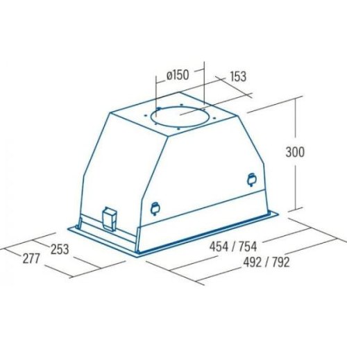 Витяжка вбудована Cata Gc Dual 75 wh, 80см, 1200м.куб/год, біла (02131207)