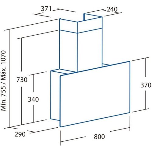 Витяжка похила Cata Greco 80 wh, 80см, 1400 м.куб/год, біла (02145007)
