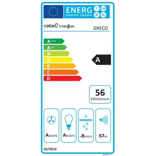 Витяжка похила Cata Greco 80 wh, 80см, 1400 м.куб/год, біла (02145007)