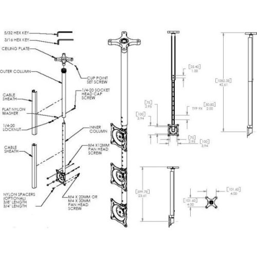 Стельове кріплення ТВ Chief FHP 10-40, чорне (FHPVB)