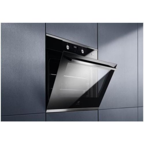 Духова шафа електрична Electrolux KODEF75X2, 72л, A+, пара, дисплей, конвекція, телескопічні напрямні, чорна