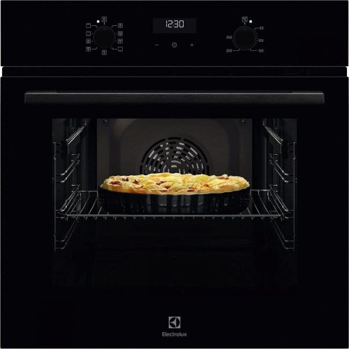 Духова шафа електрична Electrolux KODEF70BZ, 65л, А, пара, дисплей, конвекція, телескопічні напрямні, чорна