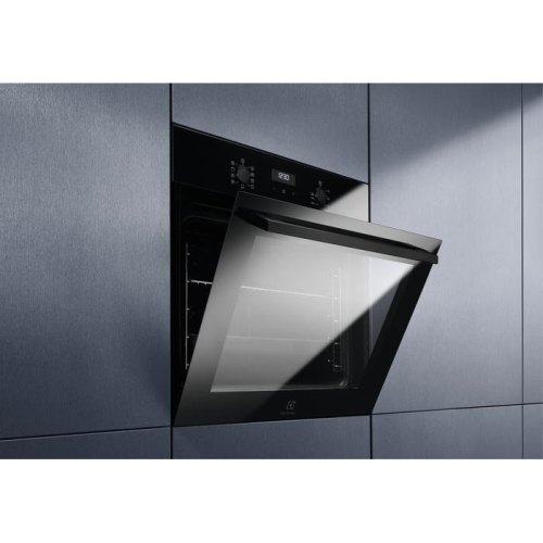Духова шафа електрична Electrolux KODEF70BZ, 65л, А, пара, дисплей, конвекція, телескопічні напрямні, чорна