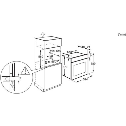 Духова шафа електрична Electrolux KODEF70BZ, 65л, А, пара, дисплей, конвекція, телескопічні напрямні, чорна
