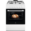 Плита комбінована Electrolux LKM624022W, 3 газ + 1 електро, 57л, 60x60см, конвекція, біла