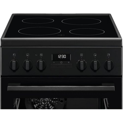 Плита електрична Electrolux LKR520275K, склокерамічна, 57л, 50x60см, дисплей, конвекція, матова, чорна