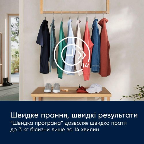 Пральна машина фронтальна Electrolux EW6F2281U, 8кг, 1200 об/хв, A+++, 58см, дисплей, інвертор, біла