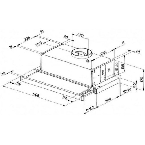 Витяжка телескопічна Faber Flexa Ng Glass Lux Wh A60, 60см, 701м.куб/год, біла (315.0635.138)
