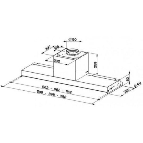 Витяжка вбудована Faber In-Nova Premium X A60, 60см, 1119м.куб/год, нержавіюча сталь (110.0439.940)