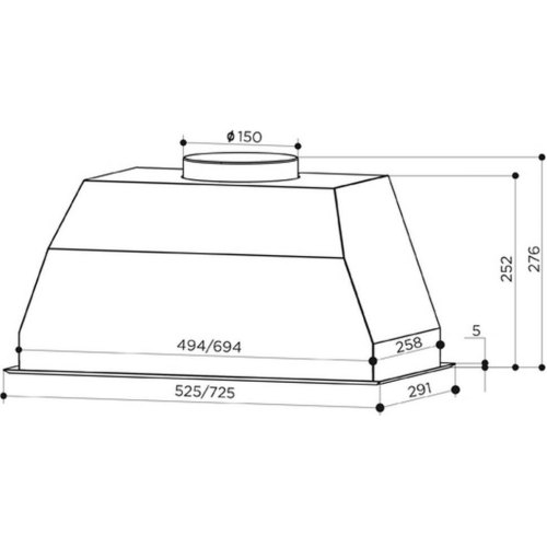 Витяжка вбудована Faber BI 52 SS 2LS, 52см, 920м.куб/год, нержавіюча сталь (305.0588.062)