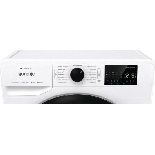 Пральна машина фронтальна Gorenje WPNEI94A1SWIFI, 9кг, 1400 об/хв, A+++, 46.5см, дисплей, інвертор, пара, Wi-Fi, біла
