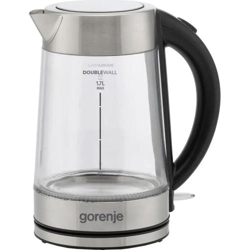 Електрочайник Gorenje K17GDWII, 1.7л, 2200Вт, strix контроль, скло, нержавіюча сталь