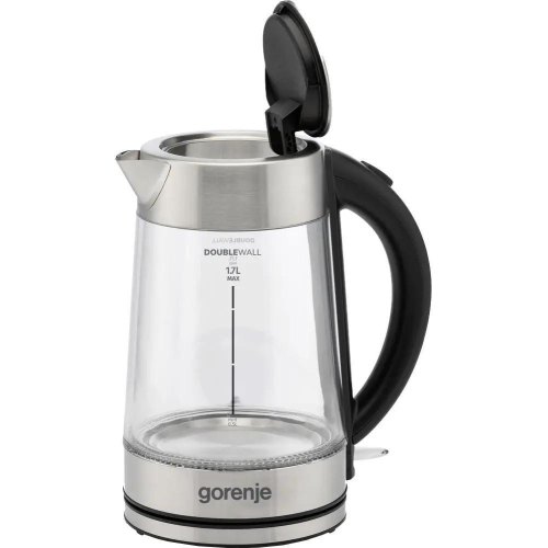 Електрочайник Gorenje K17GDWII, 1.7л, 2200Вт, strix контроль, скло, нержавіюча сталь