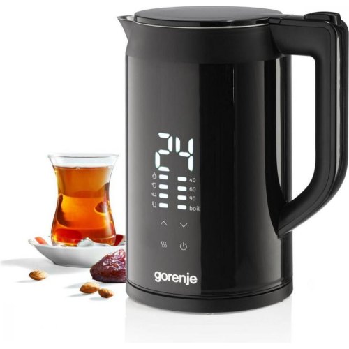 Електрочайник Gorenje K17DWDII, 1.7л, подвійні стінки, LED дисплей, Strix контроль, чорний