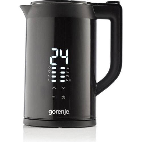 Електрочайник Gorenje K17DWDII, 1.7л, подвійні стінки, LED дисплей, Strix контроль, чорний