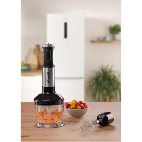 Блендер заглибний Gorenje HBX1000EB, 1000Вт, 3в1, чаша 600мл, нержавіюча сталь