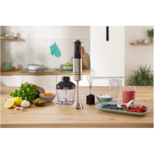 Блендер заглибний Gorenje HBX1000EB, 1000Вт, 3в1, чаша 600мл, нержавіюча сталь