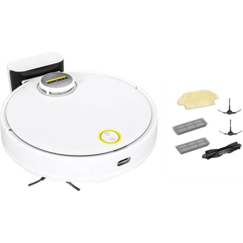 Робот-пилосос Karcher RCV 3, 400Вт, 9.4см, вологе прибирання, контейнер для пилу 0.5л, для води 170мл, автономна робота до 120хв, білий (9.612-569.0)