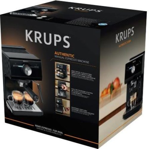 Кавоварка ріжкова Krups Authentic C50, 2л, мелена, ручний капучинатор, 15 бар, чорна (XP381810)