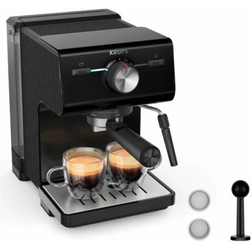 Кавоварка ріжкова Krups Authentic C50, 2л, мелена, ручний капучинатор, 15 бар, чорна (XP381810)