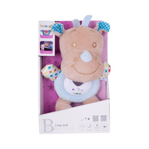 Іграшка Funmuch Носоріг м'яка з музичними та світловими ефектами