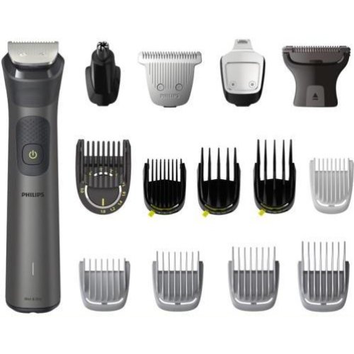 Тример Philips Series 7000, для обличчя/голови/тіла, акумулятор, 15 насадок, сталь, сіро-чорний (MG7950/15)