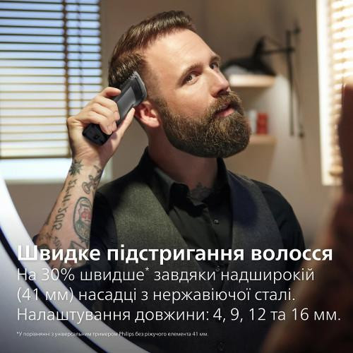 Тример Philips Series 7000, для обличчя/голови/тіла, акумулятор, 15 насадок, сталь, сіро-чорний (MG7950/15)