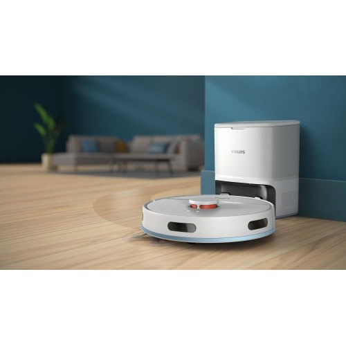 Робот-пилосос Philips Series 2000, 40.3см, вологе прибирання, контейнер для пилу 250мл, автономна робота до 130хв, НЕРА 11, білий (XU2100/20)